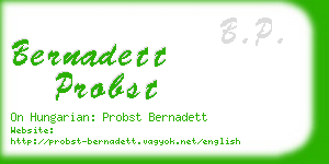 bernadett probst business card